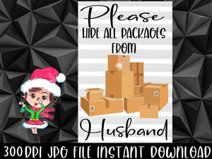 Funny Garden Flag Download,Please Hide Packages from Husband,Custom Garden Flag,Funny Delivery Flag,Packages Flag,Family Garden,Mothers Day