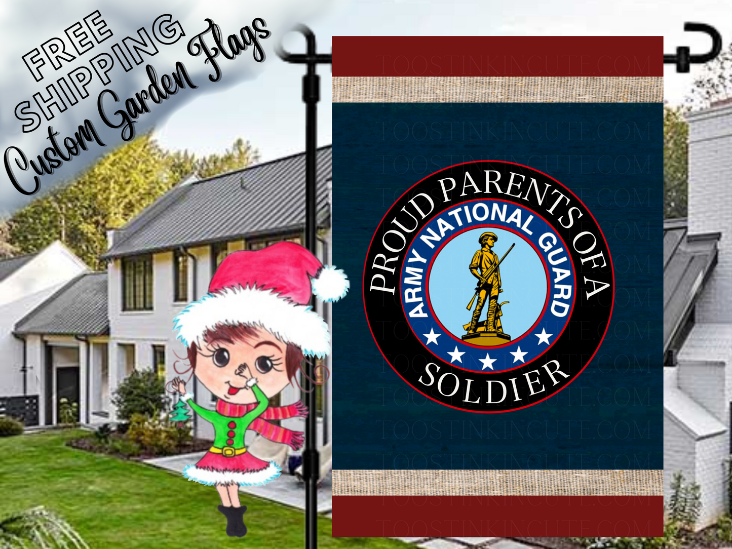 Proud Parent of a US Army National Guard Military Garden Flag