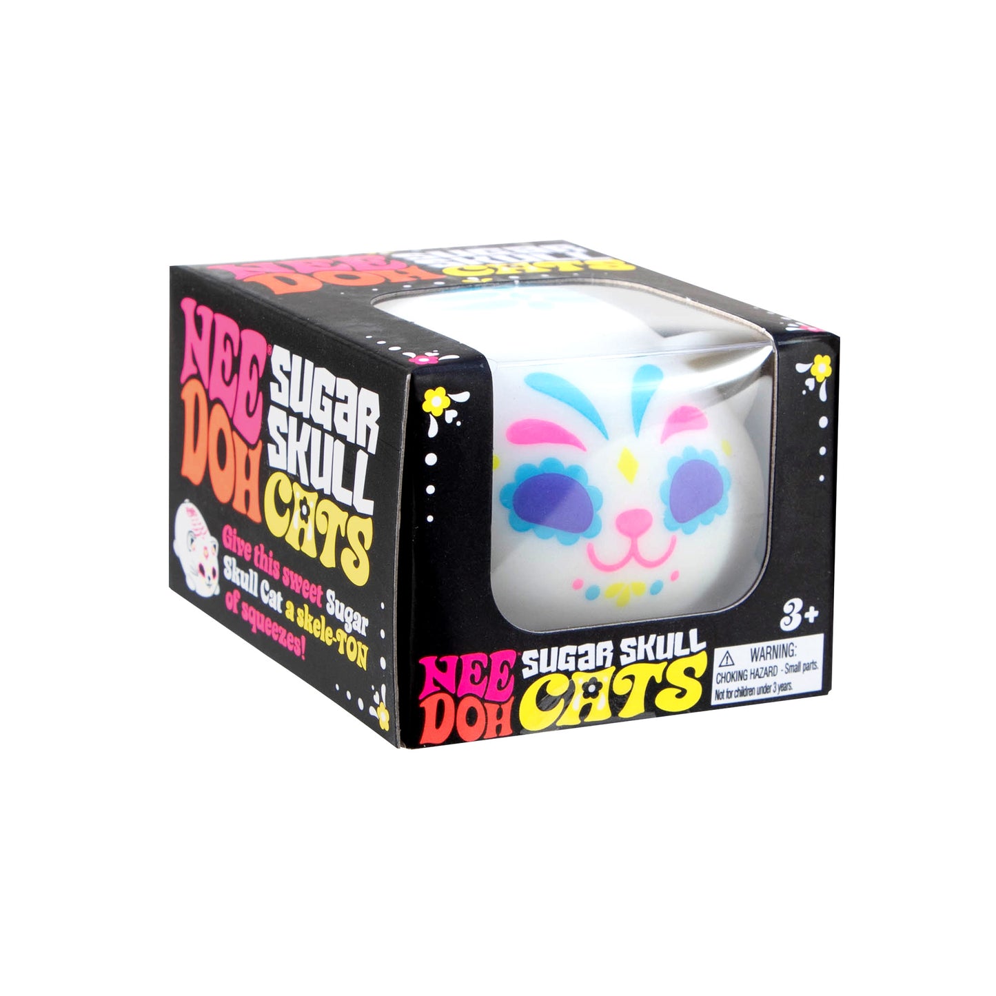 NeeDoh Sugar Skull Cat Squishy Toy – Day of the Dead Stress Relief Fidget (Assorted Designs)
