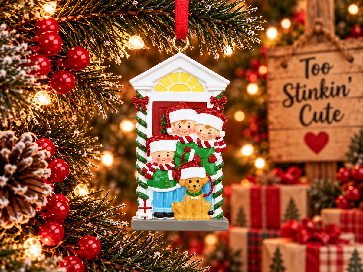 Custom name Christmas ornament gift for parents, grandparents, and dog lovers