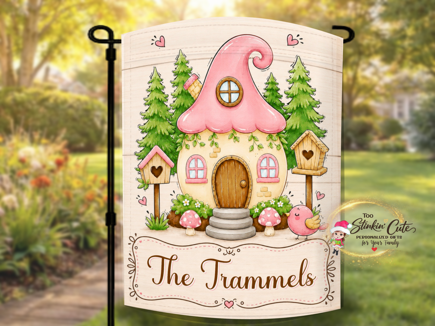 Whimsical Spring Family Garden Flag