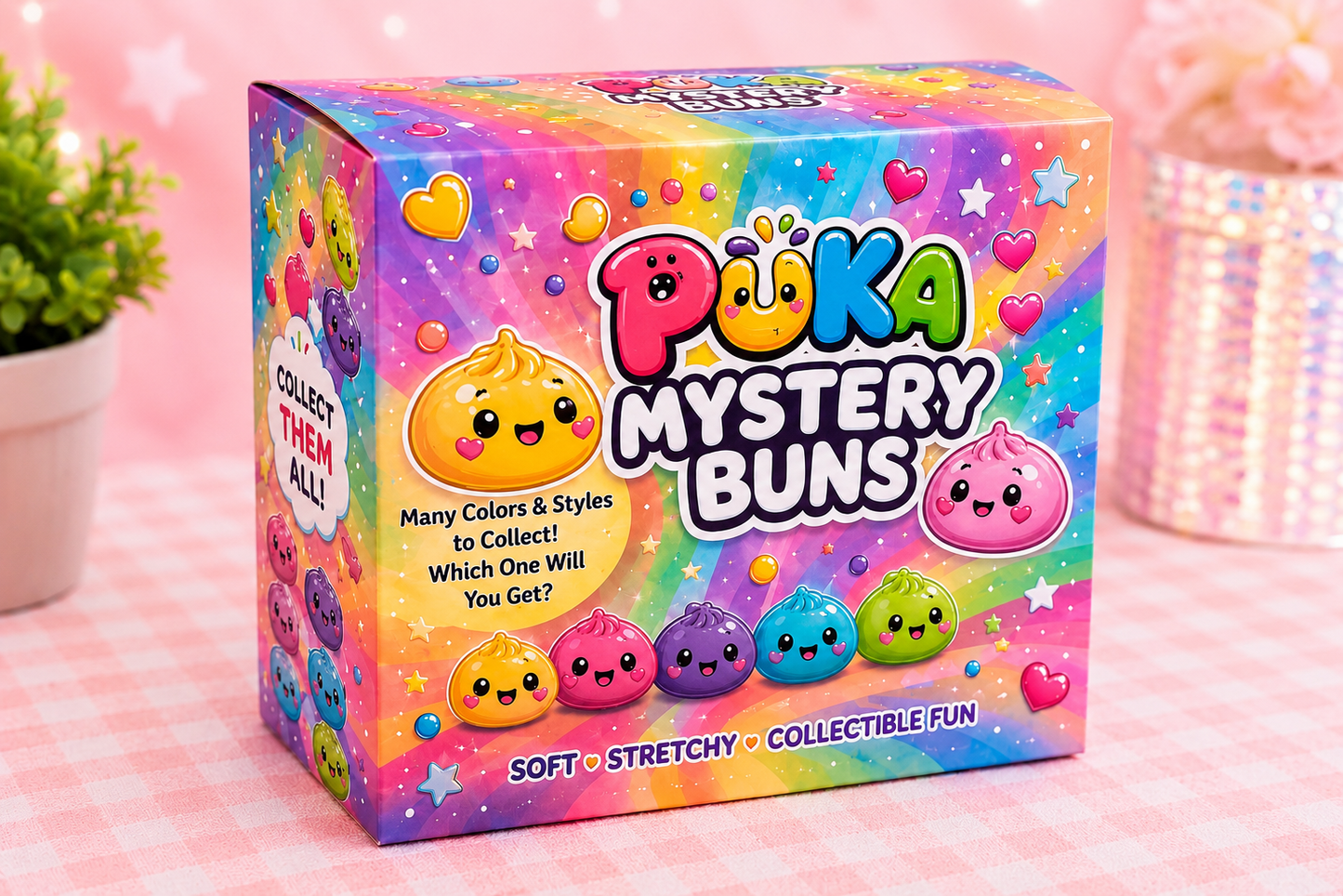 Puka Mystery Buns Mystery Dumpling Squishy Toy | Cute Collectible Blind Surprise | Soft Stretchy Sensory Fidget Toy
