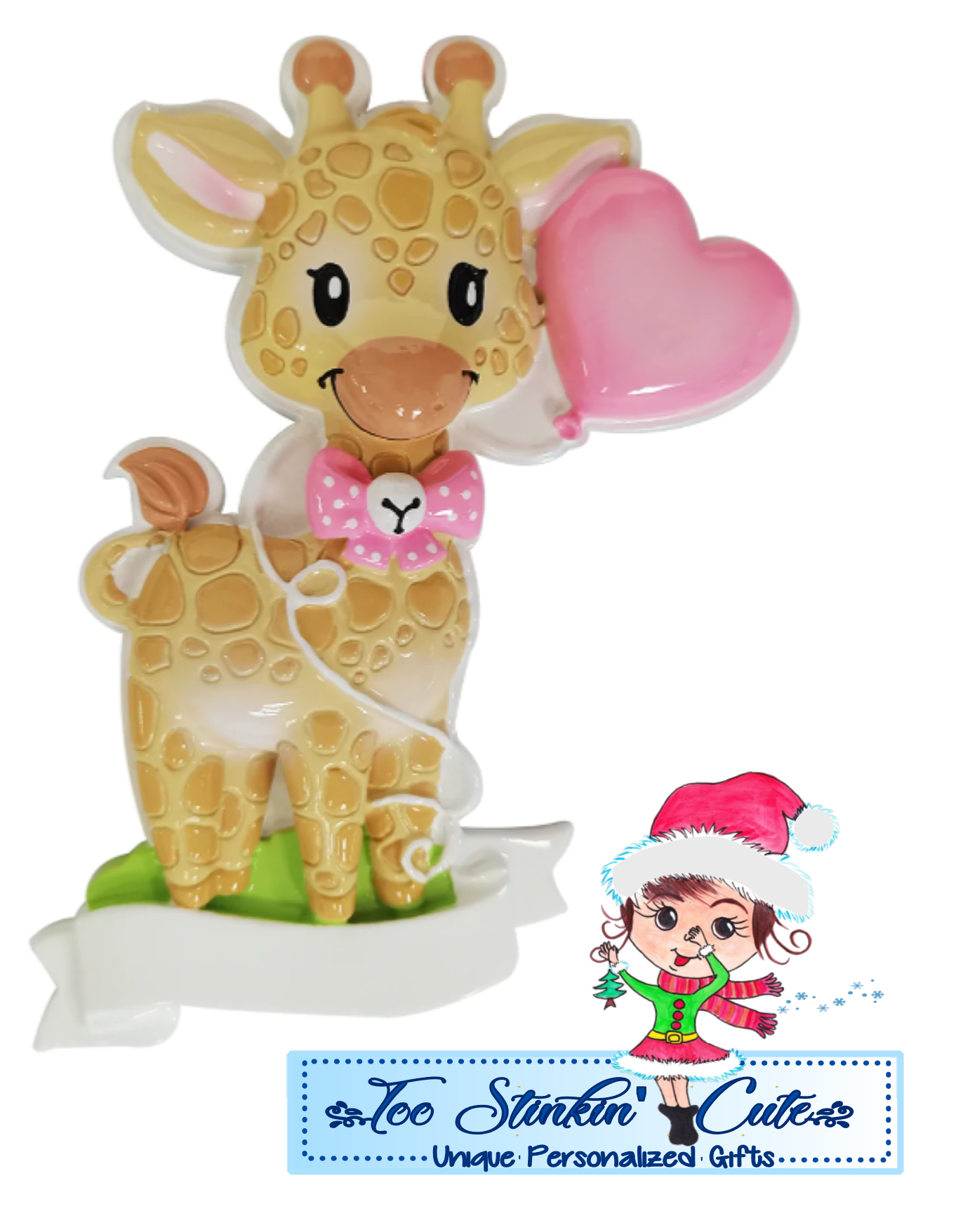Baby Girl Giraffe Personalized Christmas Ornament|Babys First Christmas|Baby Giraffe Ornament|Baby Girl Ornament|New Baby Ornament|Baby Gift