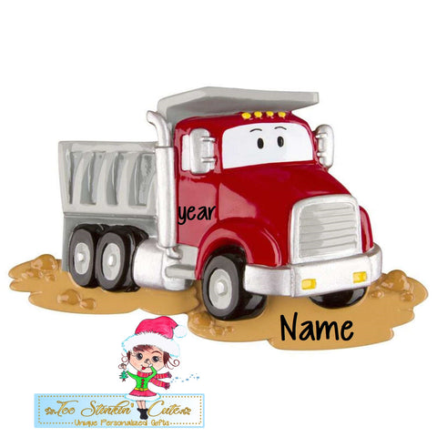Dump Truck Personalized Christmas Ornament