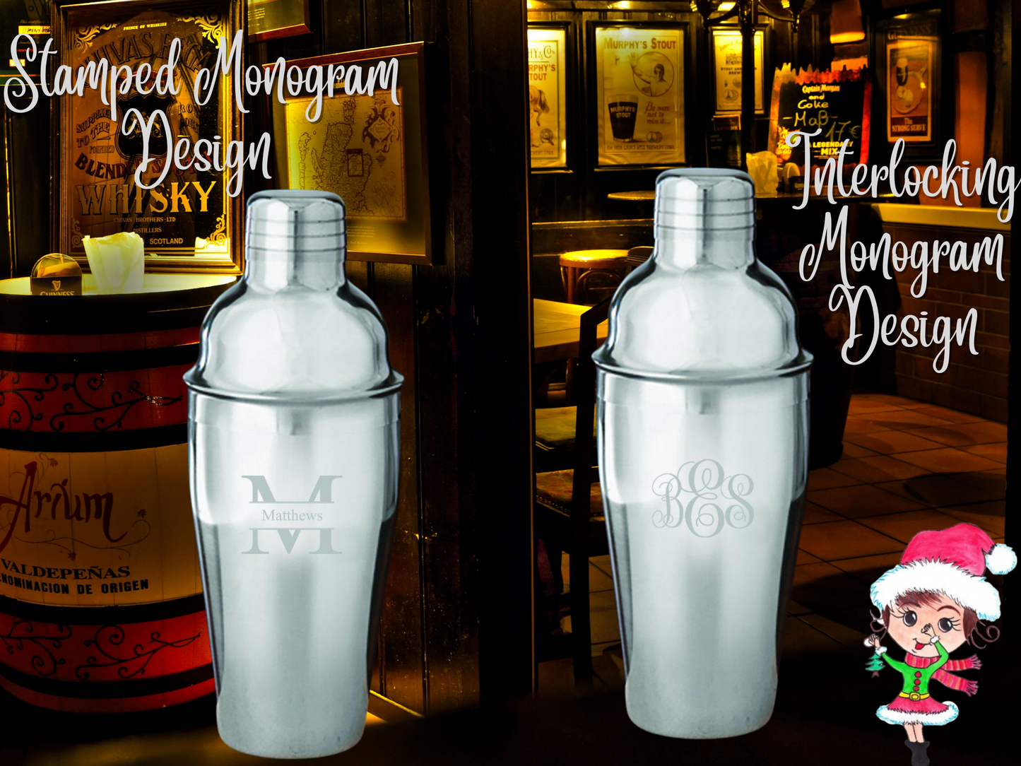 Personalized Stainless Steel 16oz Cocktail Shaker