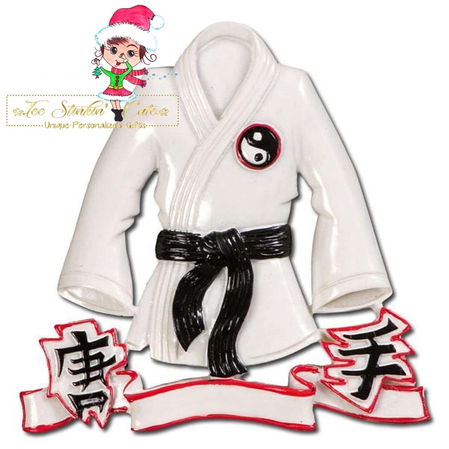 Christmas Ornament Karate Jacket/ Ju Jit Tsu/ Black Belt Taekwondo - Personalized + Free Shipping!