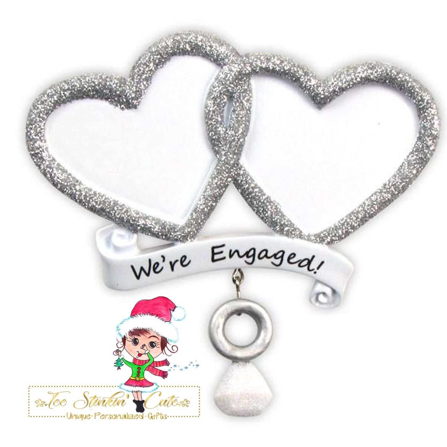 Christmas Ornament We're Engaged!/ New Couple/ Newlywed/ Engagement/ Married - Personalized + Free Shipping!