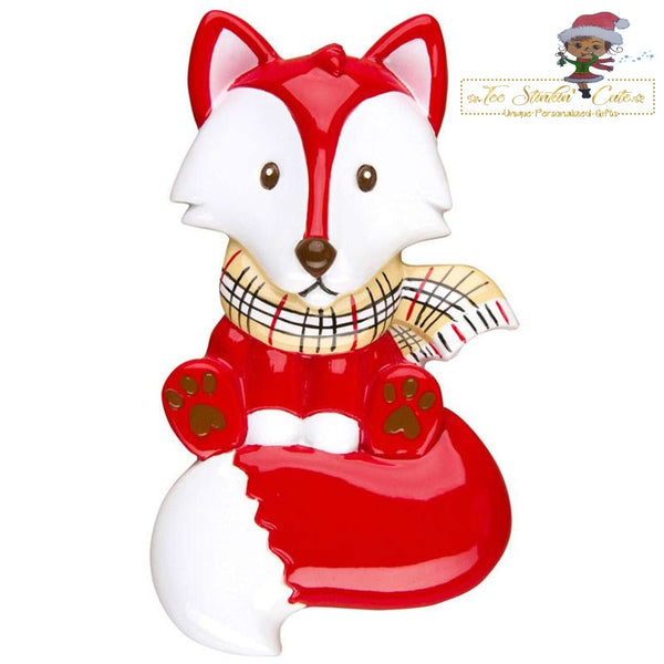 Personalized Christmas Ornament Single Red Fox Family of 1 + Free Shipping!