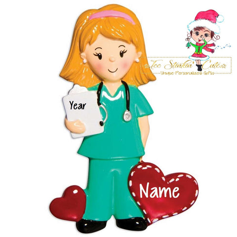 Personalized Christmas Ornament Female Nurse/ Medical/ Scrubs/ RN/CPN/ NP/ Doctor + Free Shipping!
