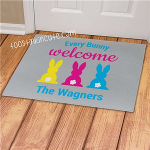 Every Bunny Welcome Personalized Doormat