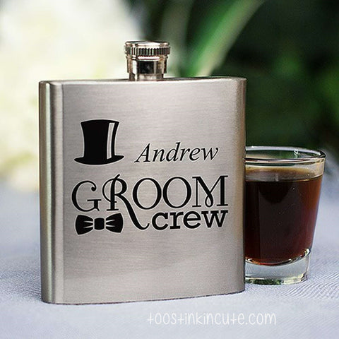 Groom Crew Personalized Flask