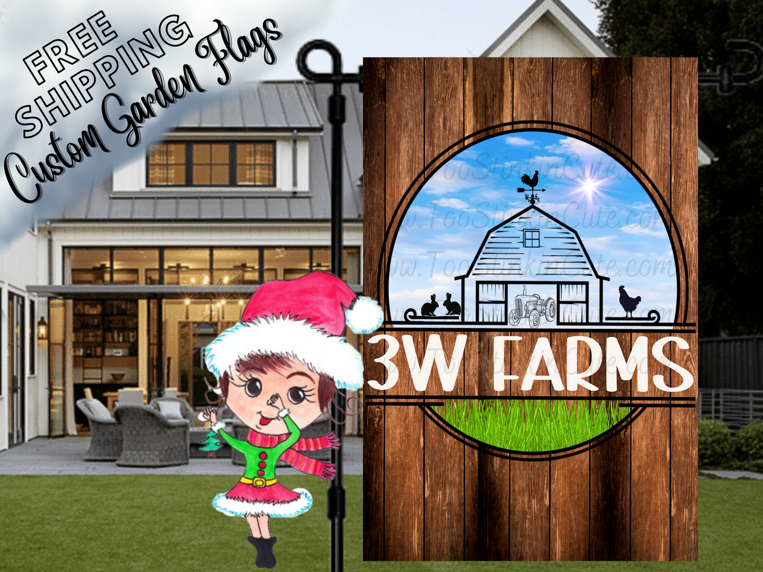 🚜🐓 Farm Animal Garden Flags