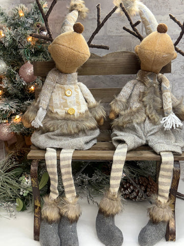 Whimsical Cocoa Moose Dangle Legs
