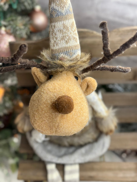 Whimsical Cocoa Moose Dangle Legs