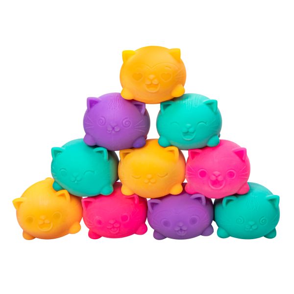 Teenie NeeDoh Cool Cats Squishy | Mini Cat Sensory Fidget Toy (3 Pack)