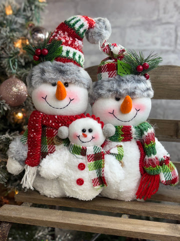 Vibrant Snowman Family