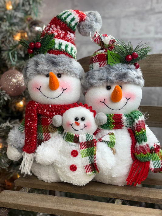 Vibrant Snowman Family