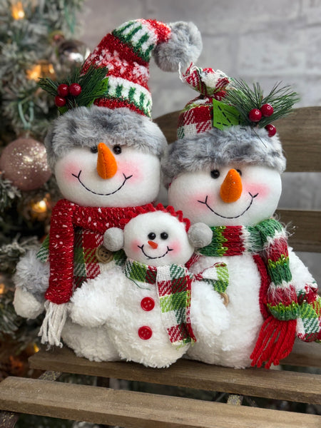 Vibrant Snowman Family