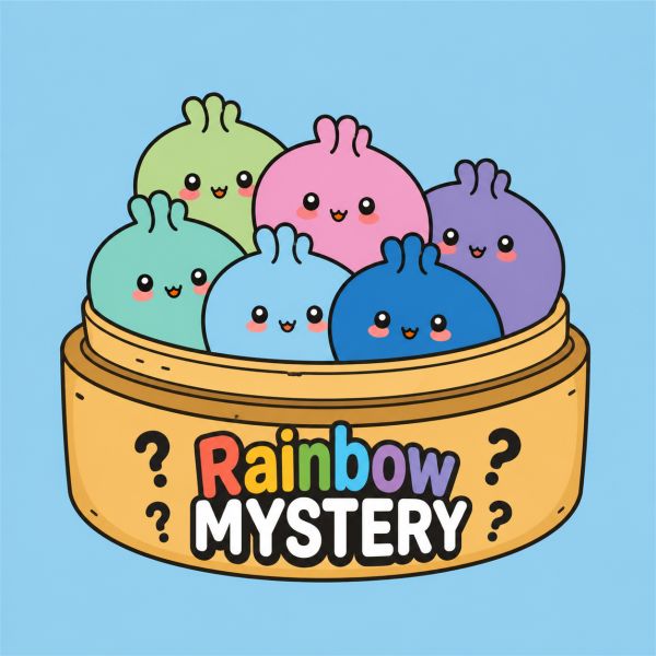 CrazyFun Rainbow Mystery Squishy Dumpling Toy – Cute Sensory Stress Relief Squish (1 Surprise Color)