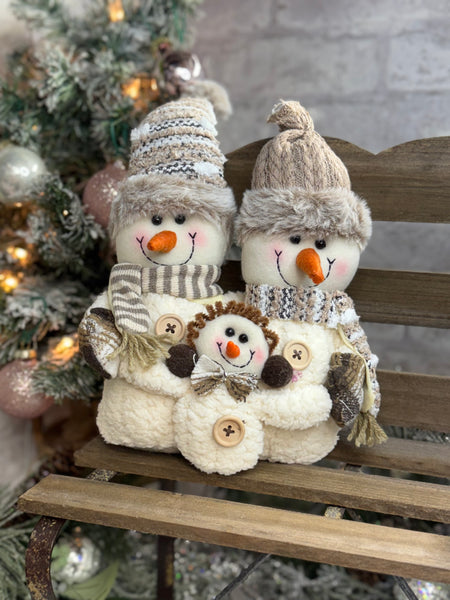 Cream Snowman Family