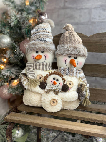 Cream Snowman Family
