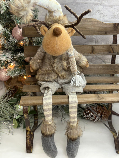 Whimsical Cocoa Moose Dangle Legs