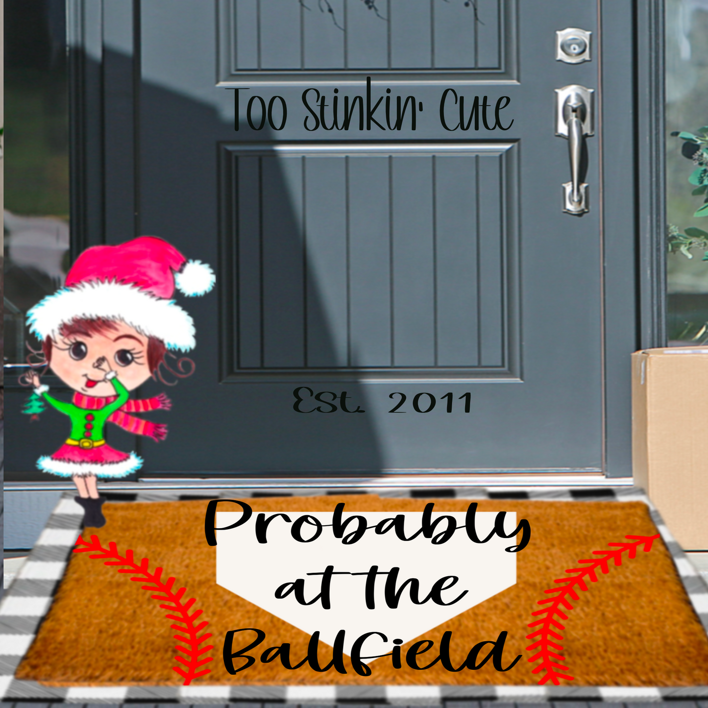 Probably at the Ballfield Baseball Doormat