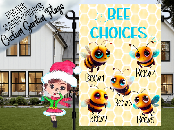 Reasons to Bee Happy Flag,Bee Garden Flag,Grandkid Name Flag,Mothers Day,Honeybee Flag,Grandma Garden Flag,Bee Cute,Personalized Custom Flag