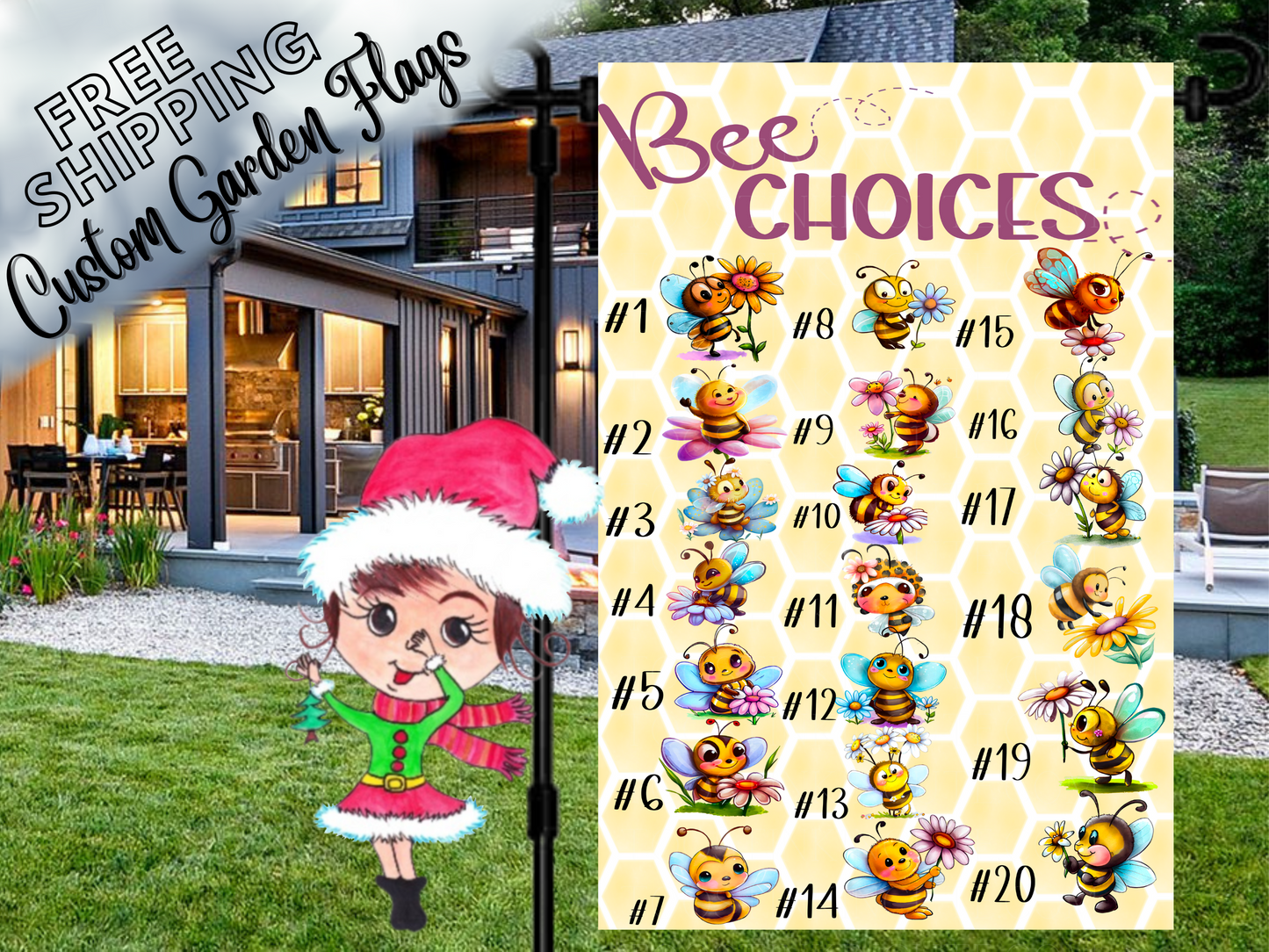 Grandma's Reasons to Bee Happy, Bee Garden Flag