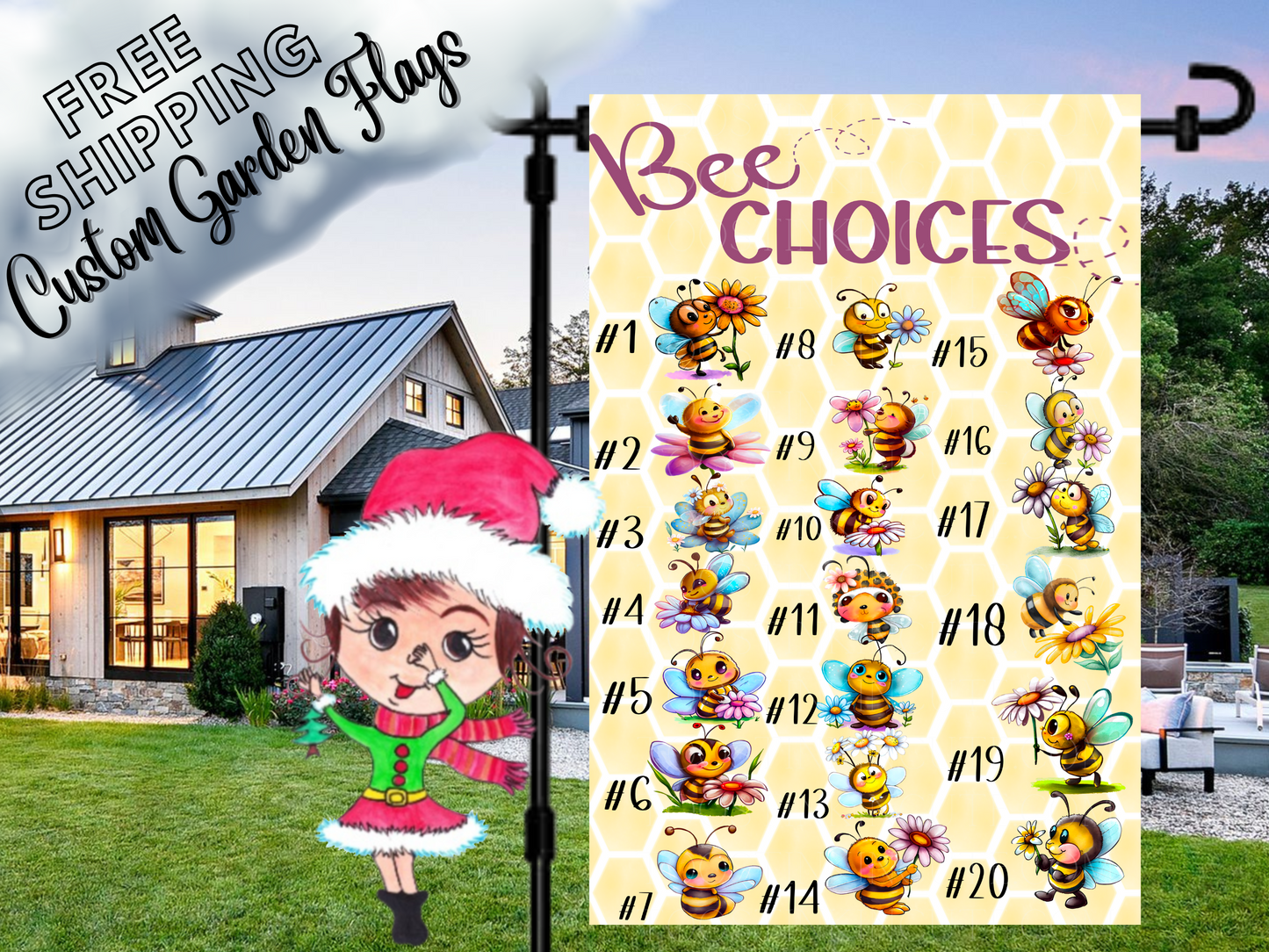 Grandma's Reasons to Bee Happy, Bee Garden Flag