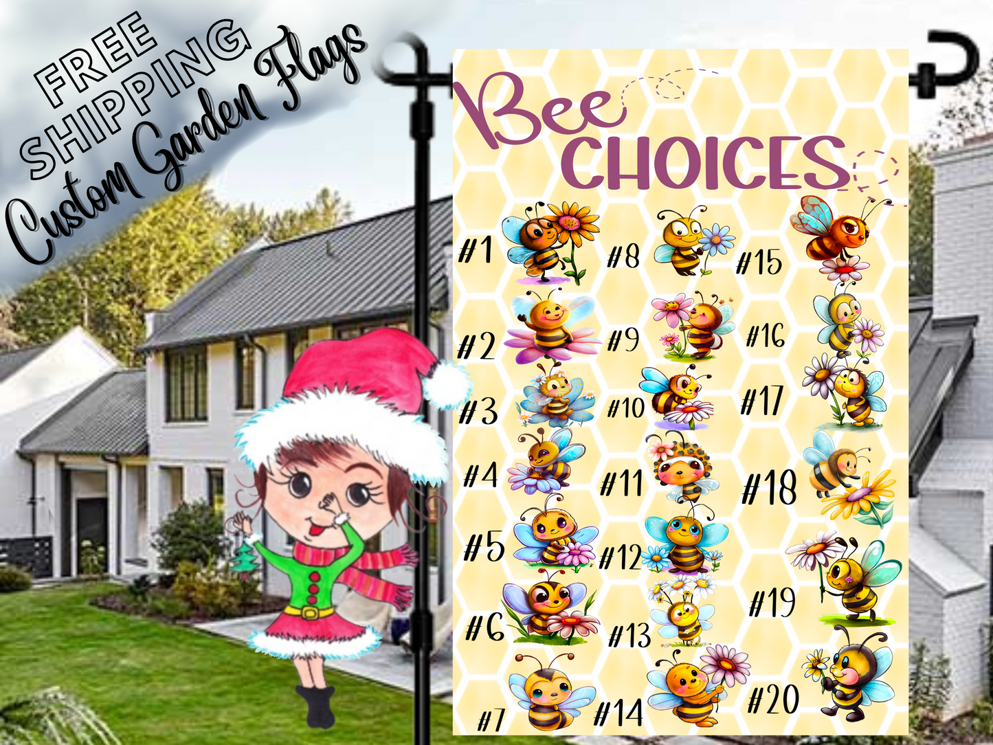 Grandma's Reasons to Bee Happy, Bee Garden Flag
