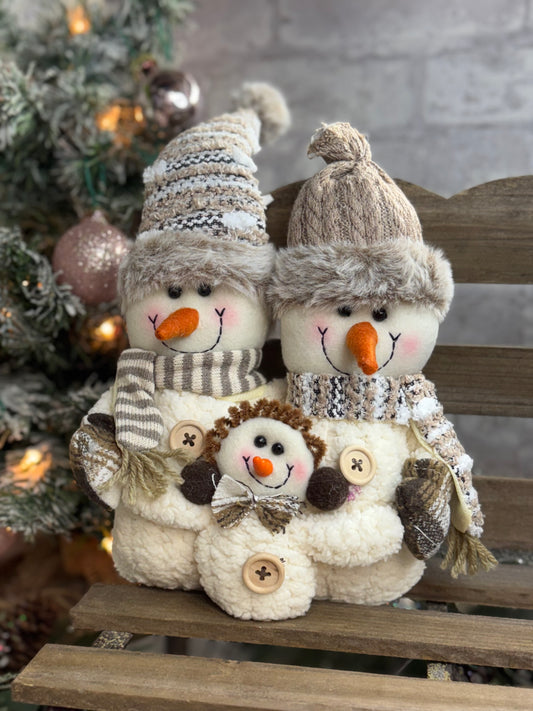 Cream Snowman Family