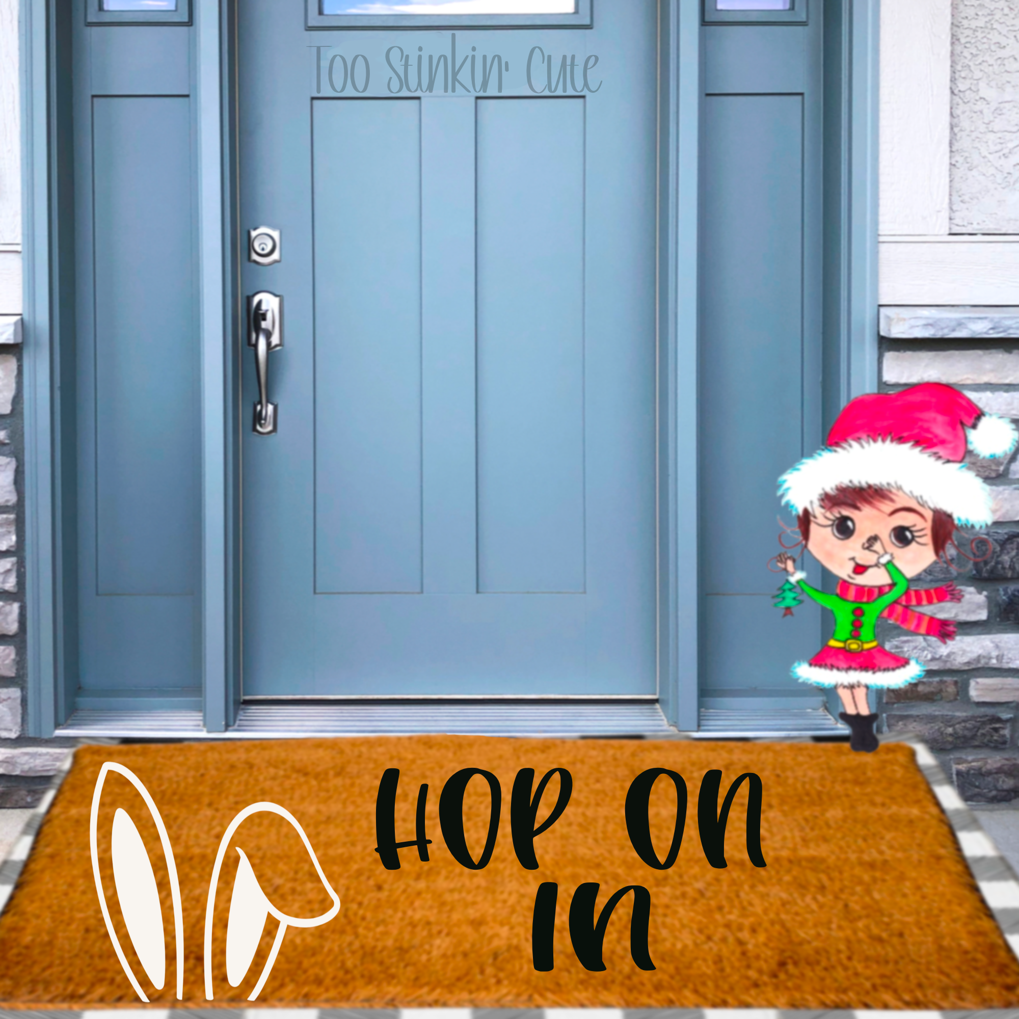 Custom Hop On In Easter Doormat