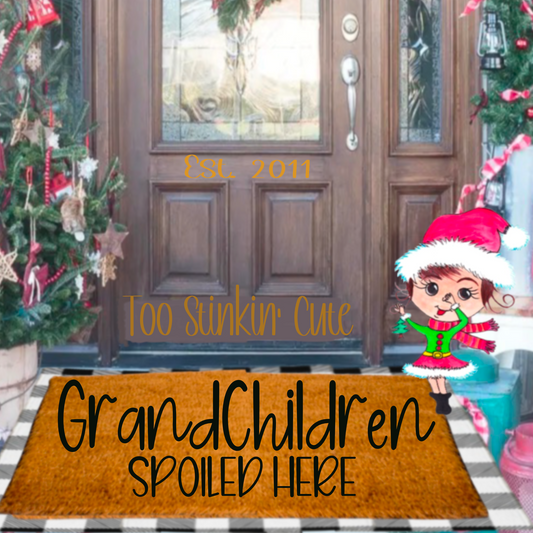 Custom Welcome Grandchildren Spoiled Here Doormat