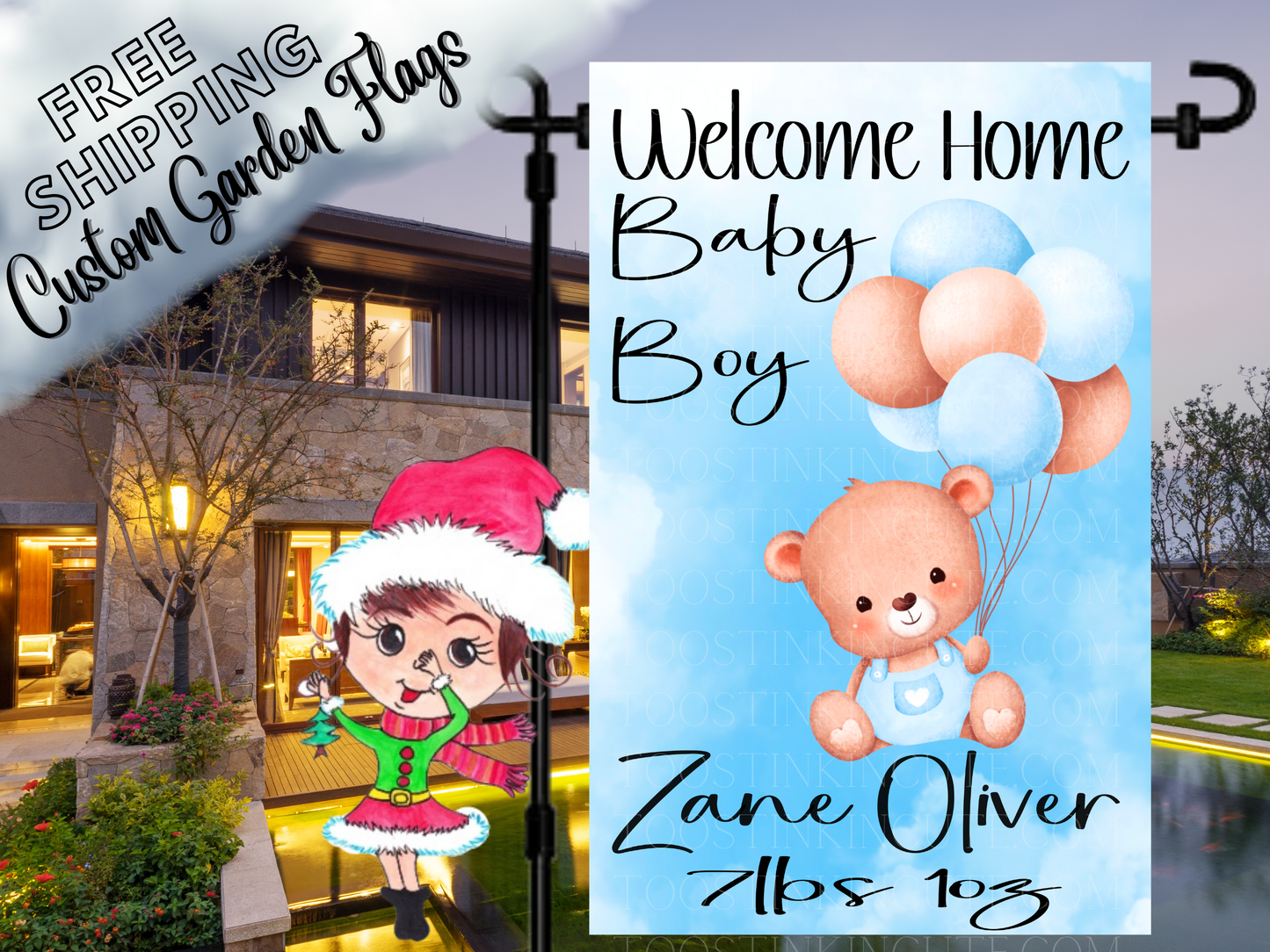 New Baby Boy Flag,Baby Boy Flag,New Baby Flag,Flag for Mom,Flag for Grandma,Newborn Flag,New Baby Teddy Bear Garden Flag,New Baby Gift