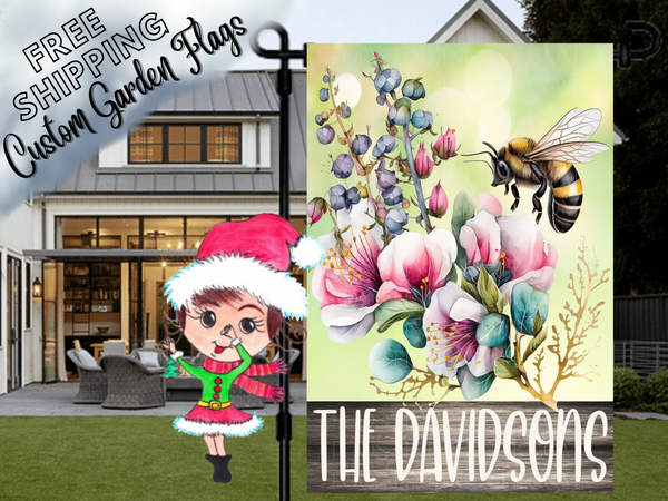 Spring Bee Garden Flag