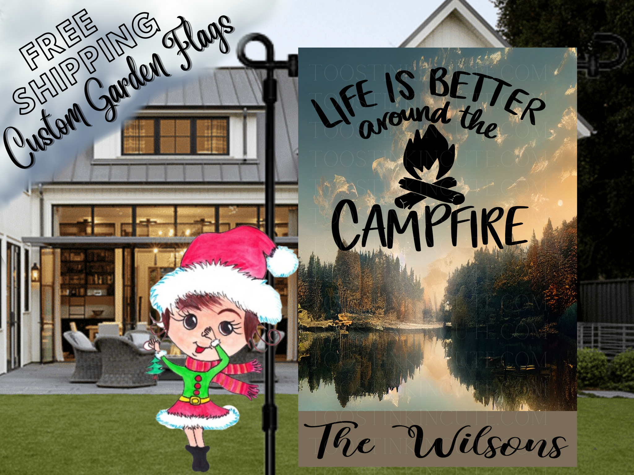 Family Camping Flag,Campfire Flag,Family Name Flag,RV Flag,Campsite Flag,Personalized Flag,Custom Flag,Camp Camper Flag, RV Flag,Tent Camp