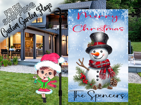 Christmas Snowman Garden Flag