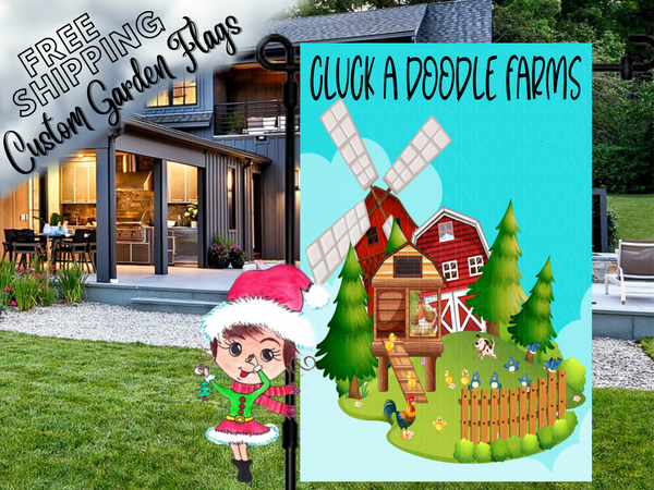 Custom Barnyard Chicken Flag|Personalized Farmhouse Chicken Flag|Chicken Yard Flag|Chicken Coop Flag|Barn Farm Flag|Farm Tractor Flag Farmer