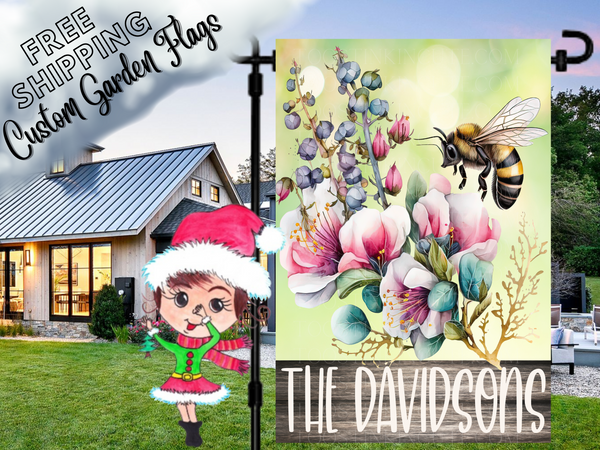 Spring Bee Garden Flag