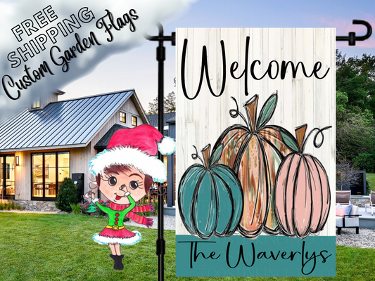 Custom Fall Pumpkin Garden Flag,Personalized Fall Pumpkin Garden Flag,Decorative Pumpkin Flag,Custom Garden Flag,Garden Flag Fall Pumpkins