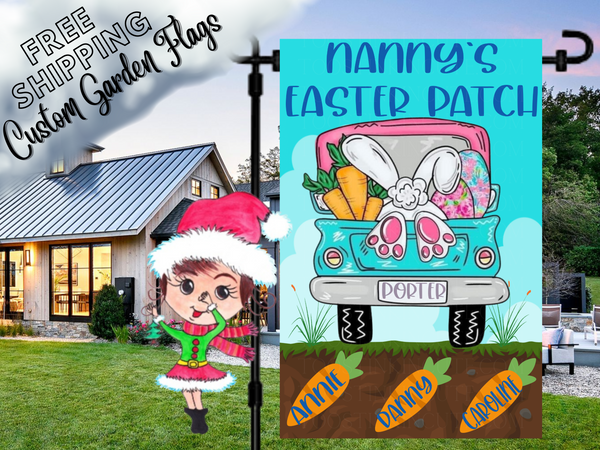 Easter Carrots Personalized Garden Flag