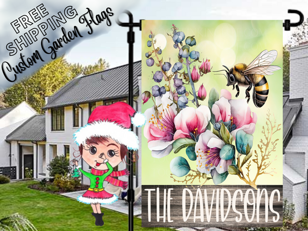 Spring Bee Garden Flag