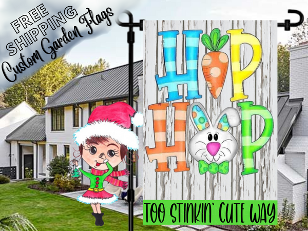 Hip Hop Easter Personalized Garden Flag