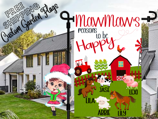 Farm Garden Flag,Grandma's Little Farm,Farm Animal Flag,Farmhouse Welcome Flag,Grandkid Flag,Garden Animal,Tractor Flag,Farmer Garden Flag