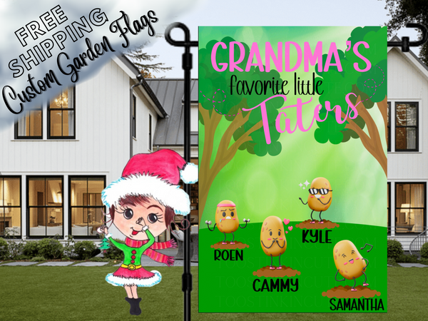 Dancing Potato Garden Flag