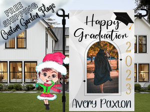 Graduation Flag,Custom Garden Flag,Graduate Flag,Graduation Gift,Graduation Yard Sign,College Grad,High School Grad,Senior Flag,Photo Flag