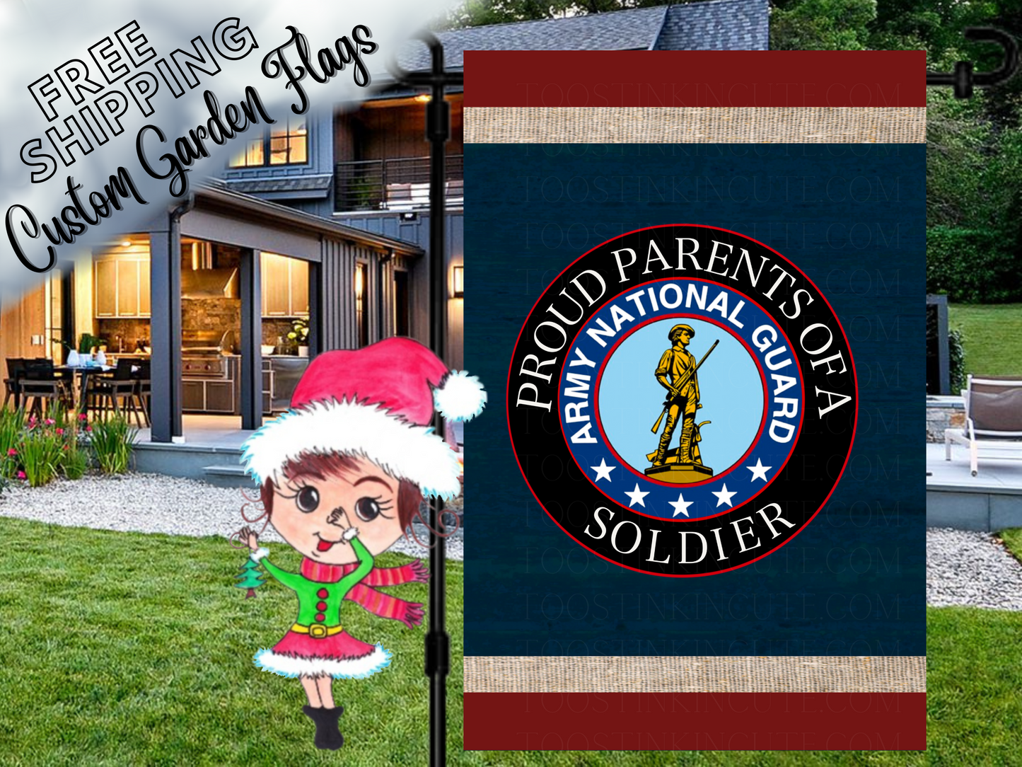 Proud Parent of a US Army National Guard Military Garden Flag