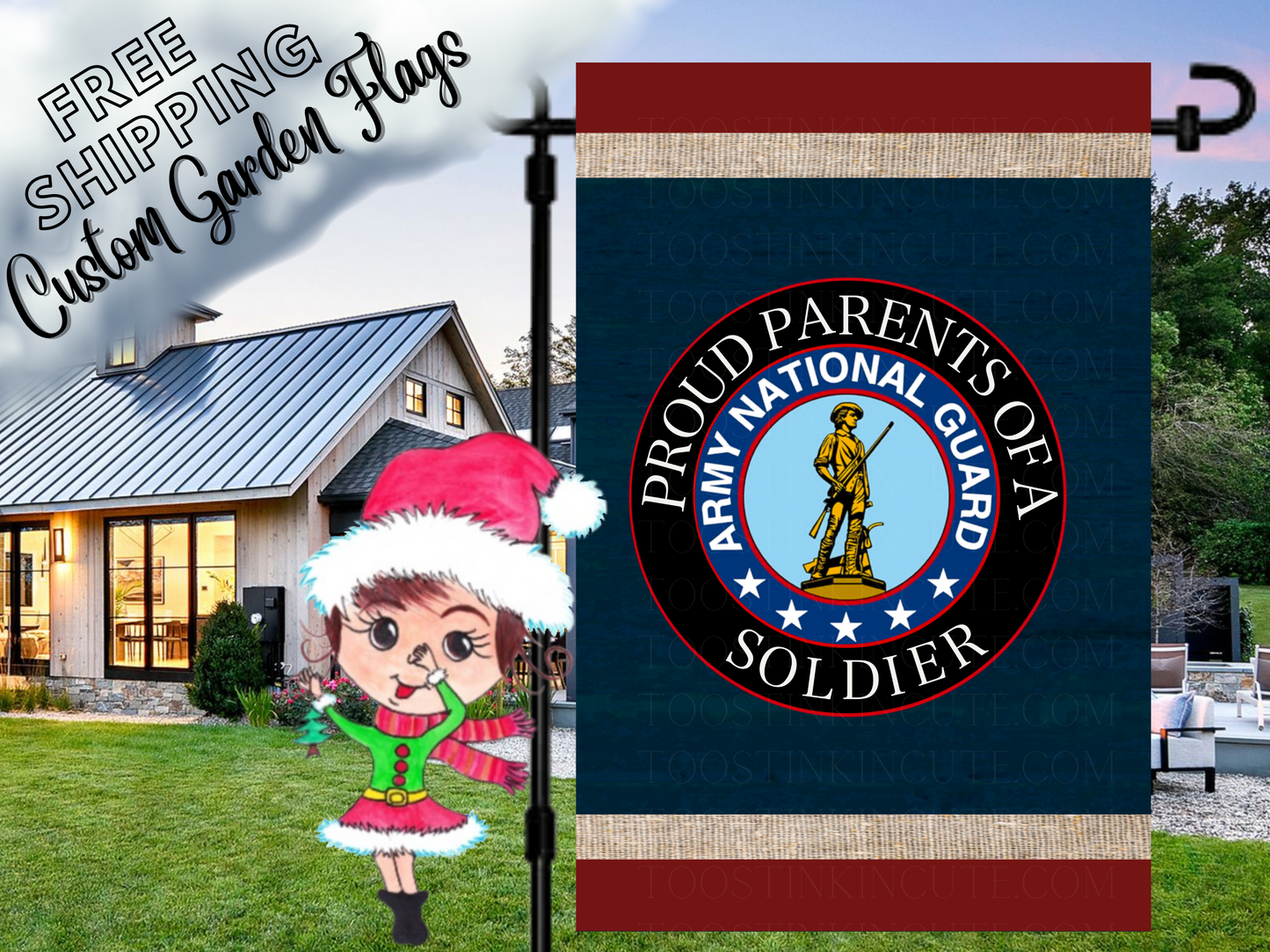 Proud Parent of a US Army National Guard Military Garden Flag