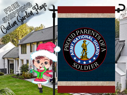 Proud Parent of a US Army National Guard Military Garden Flag
